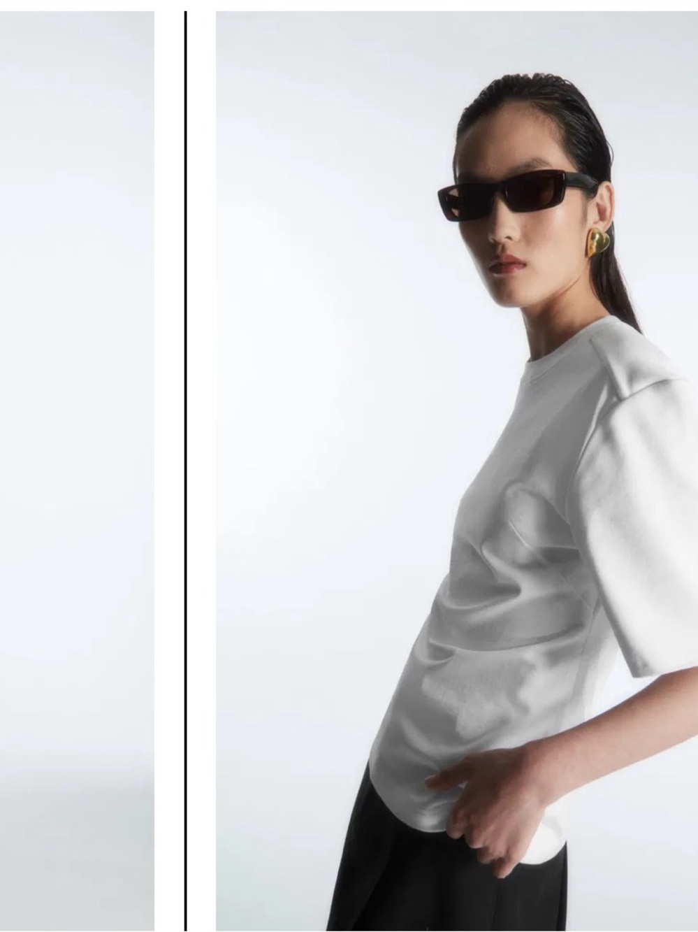 COS White Power Shoulder Top
